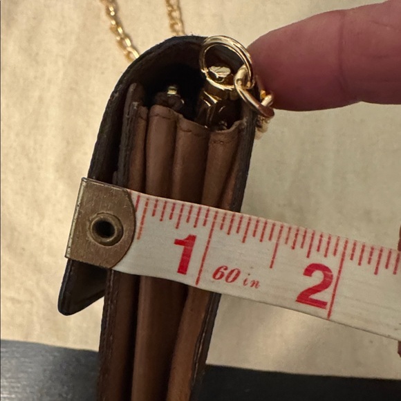 Louis Vuitton Brown Monogram Canvas Crossbody Bag with Gold Chain - Picture 13 of 14